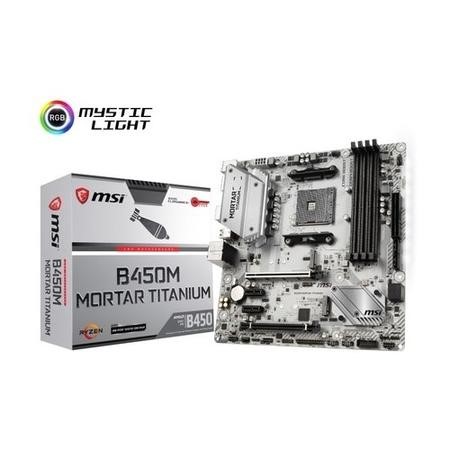 MSI B450M MORTAR TITANIUM マザーボード MSI B450M MORTAR TITANIUM AM4 DDR4 mATX Motherboard - Laptops Direct